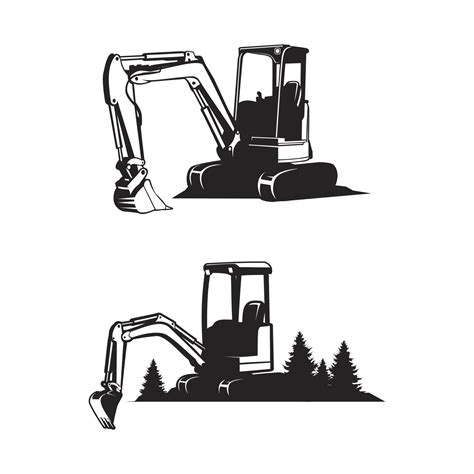 mini excavator silhouette 6132637 Vector Art at Vecteezy